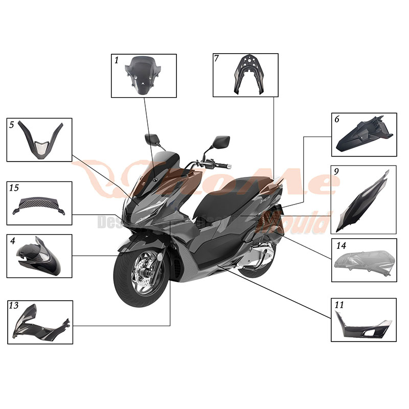 قالب حقن قطع غيار السيارات الكهربائية للدراجات النارية